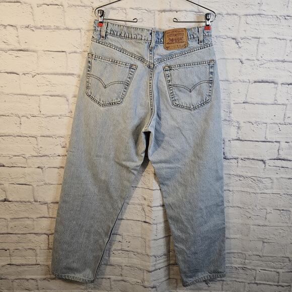 VTG 90s Levis 550 Jeans Mens 34x28 Relaxed fit Denim Light Wash Read - Picture 5 of 9